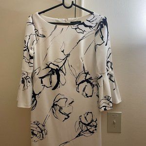 Ralph Lauren White and black print dress size 6